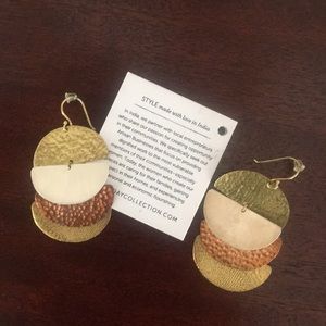 Noonday Tricolor Metal Earrings